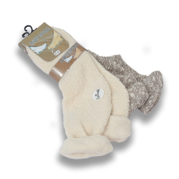 Sonia Originelli 2 Paar Damen Socken Meliert Baumwolle Umschlag