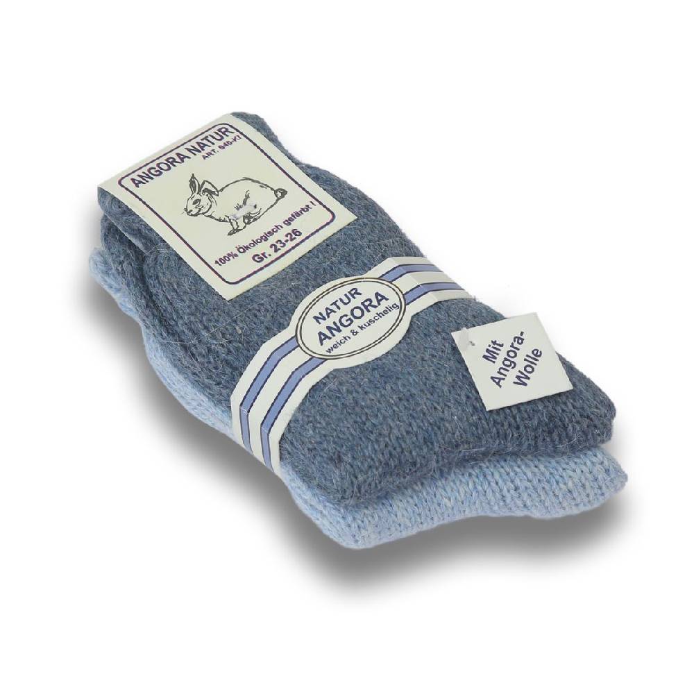 Sonia Originelli 2 Paar Kinder Angorasocken Schafwolle ökologisch gefärbt Geburtsgeschenk rosa blau