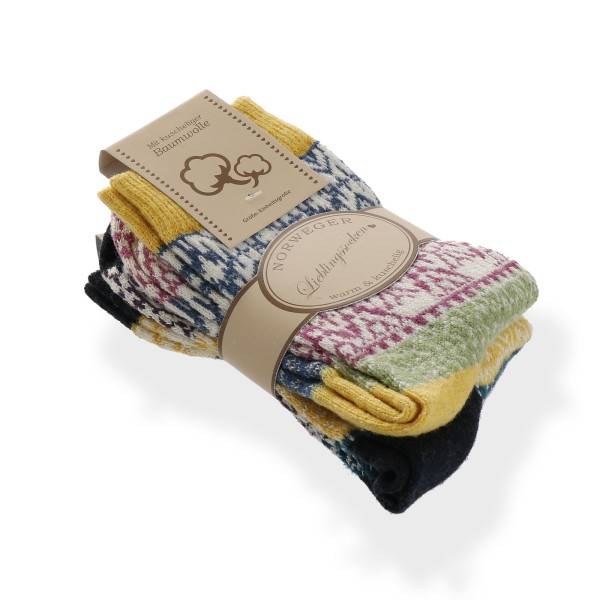 Sonia Originelli 2 Paar Norweger Lieblingssocken Baumwolle Bunt Kuschelig Und Weich