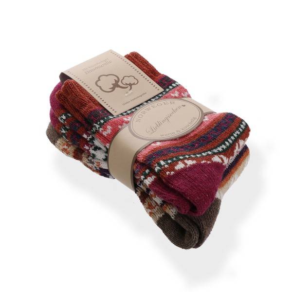 Sonia Originelli 2 Paar Norweger Lieblingssocken Baumwolle Bunt Kuschelig Und Weich