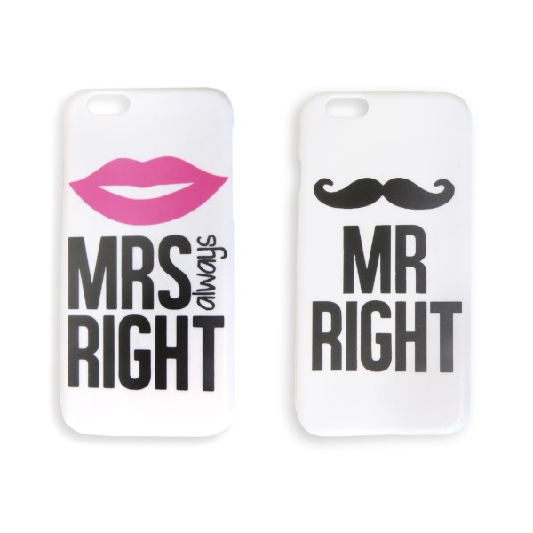 Sonia Originelli 2er Set Handyhülle "Mr. & Mrs. Right" Cover Schutz Smartphone