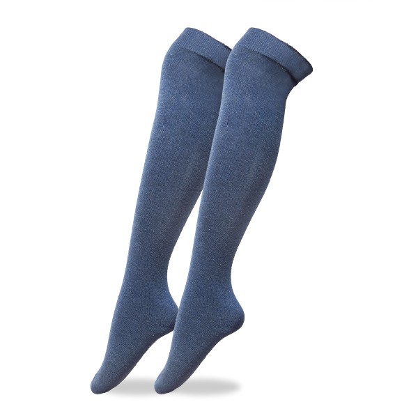 Sonia Originelli 3 Paar Damen Kniestrümpfe Feinstrick Baumwolle Ohne Gummi