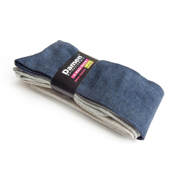 Sonia Originelli 3 Paar Damen Kniestrümpfe Feinstrick Baumwolle ohne Gummi