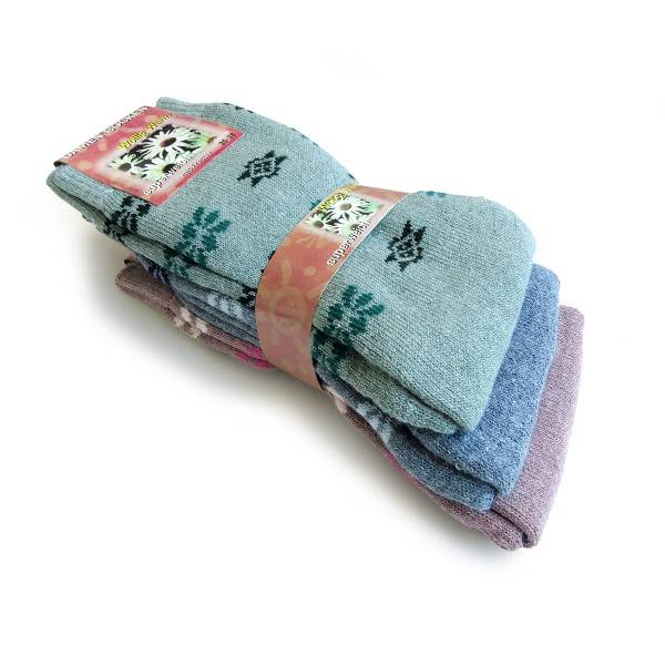 Sonia Originelli 3 Paar Damensocken "Blümchen" mit Frottée mollig warm