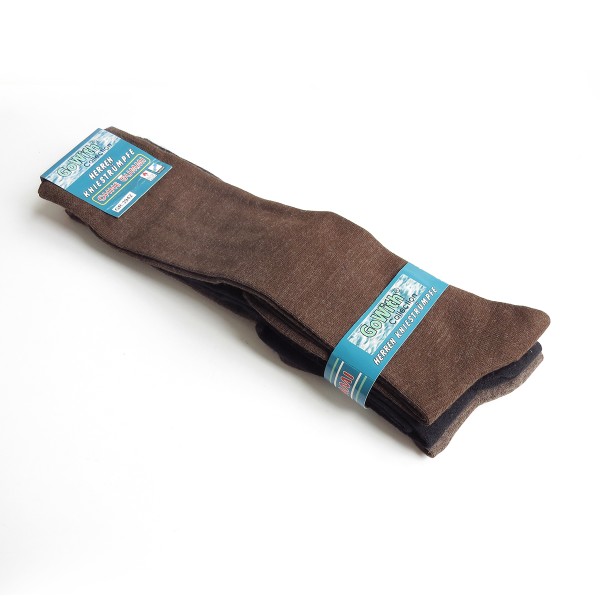 Sonia Originelli 3 Paar Herren Kniestrümpfe Feinstrick Wolle ohne Gummi