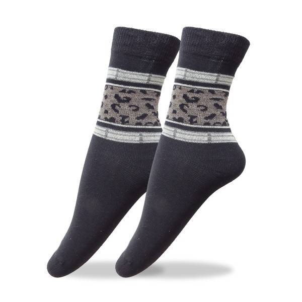 Sonia Originelli 4 Paar Socken "Leopard" Unifarben Mit Streifen Knöchellang Soft, Elastischer Bund