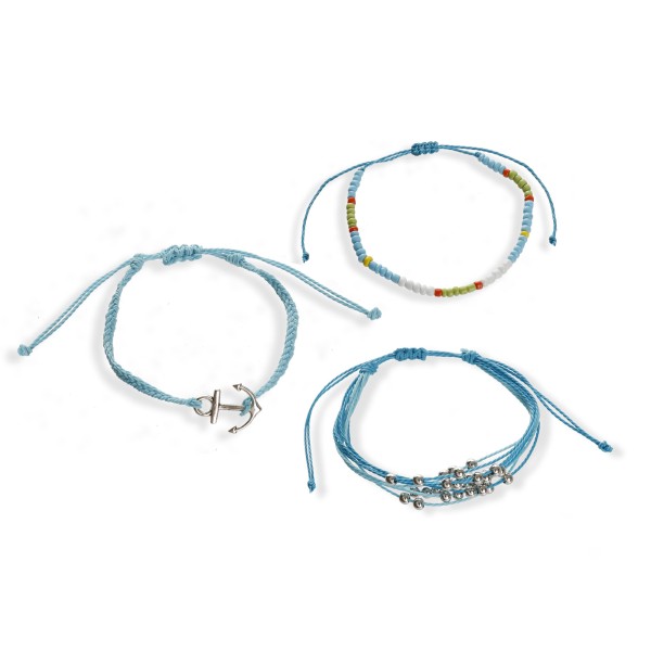 Sonia Originelli 4er Set Armbänder maritim Anker Perlen