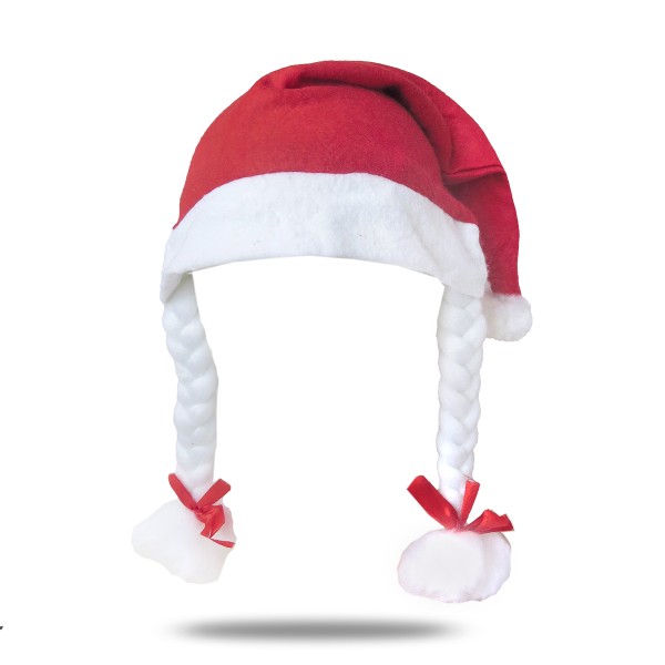 Sonia Originelli 5er SET Weihnachtsmütze "Classic Frauen" Zöpfe Santa