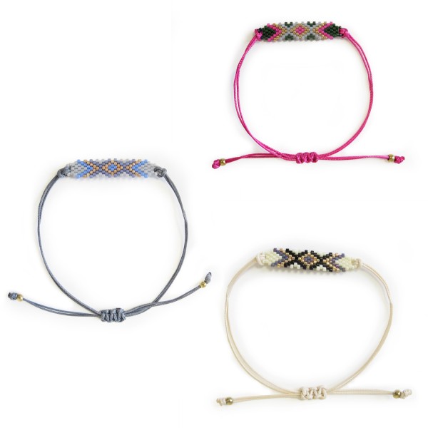 Sonia Originelli Armschmuck Armband "Perlen" Bunt Muster Nickelfrei