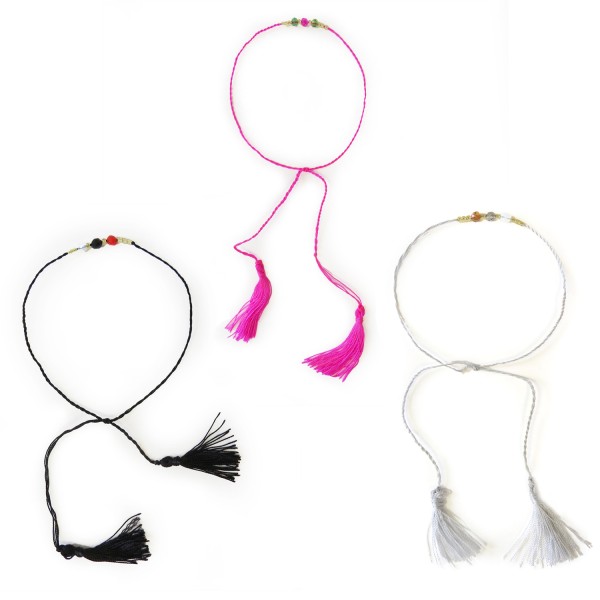 Sonia Originelli Armschmuck Armband "Perlen Und Quasten" Bunt Nickelfrei