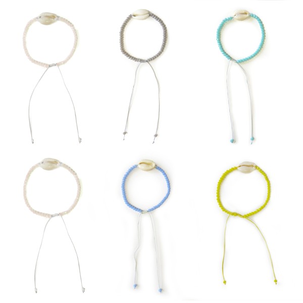 Sonia Originelli Armschmuck Armbänder "Weiße Muschel" Perlen Maritim Nickelfrei