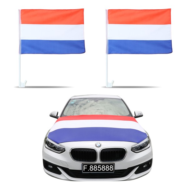 Sonia Originelli Aut-Fan-Paket EM "Niederlande" Netherlands Fußball Flaggen Außenspiegel Motorhaubenüberzug
