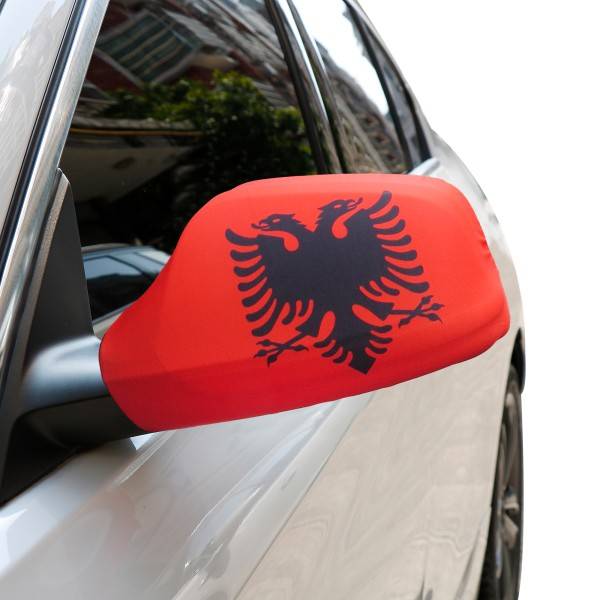 Sonia Originelli Auto Außenspiegel Fahne Set "Albanien" Albania Bikini Flagge EM WM