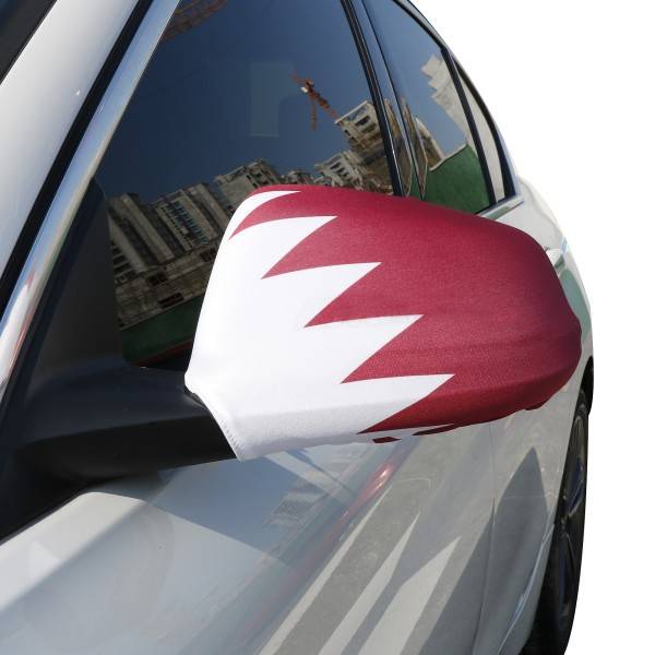 Sonia Originelli Auto Außenspiegel Fahne Set "Katar" Qatar Bikini Flagge EM WM
