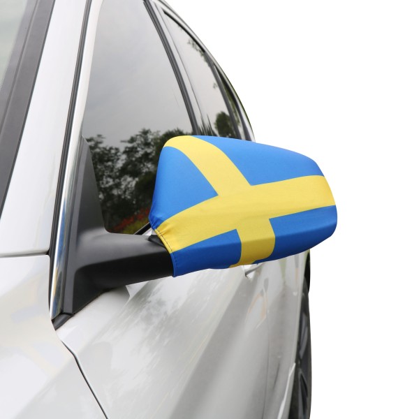 Sonia Originelli Auto Außenspiegel Fahne Set "Schweden" Sweden Bikini Flagge EM WM