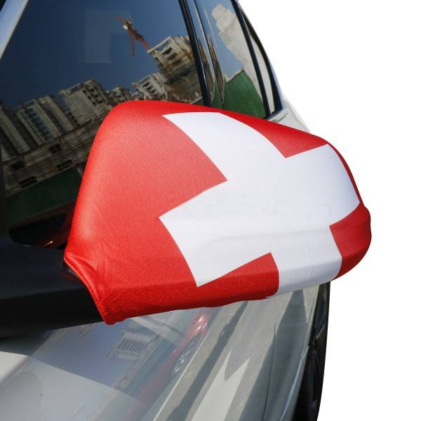 Sonia Originelli Auto Außenspiegel Fahne Set "Schweiz" Switzerland Bikini Flagge EM WM