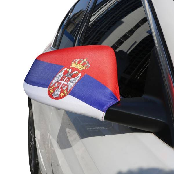 Sonia Originelli Auto Außenspiegel Fahne Set "Serbien" Serbia Bikini Flagge EM WM