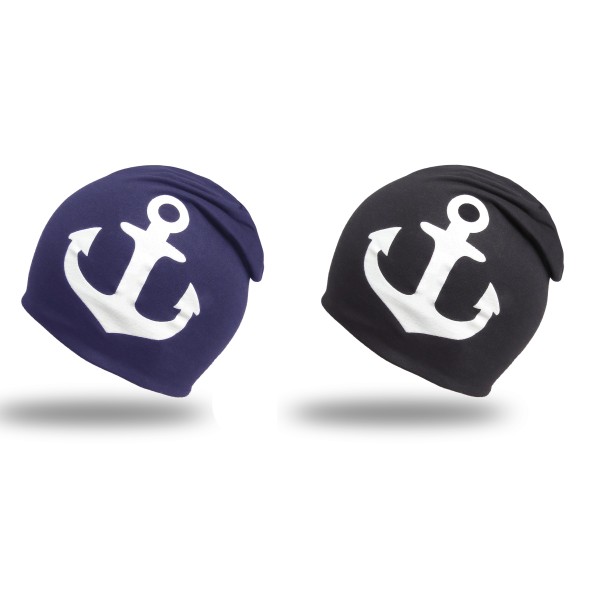 Sonia Originelli Baby Fleece Beanie Anker Aufdruck Passend Für Babies Bis Ca. 1,5 Jahre