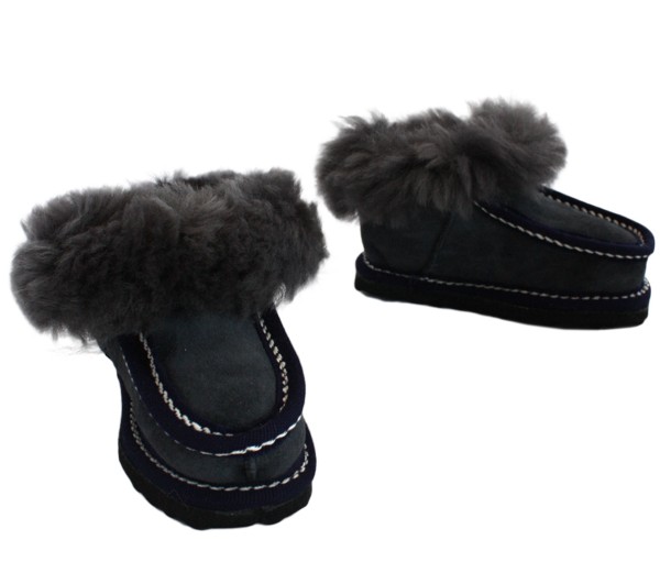 Sonia Originelli Baby Kleinkinder Hüttenhausschuh Schaf Lammfell Leder Sohle