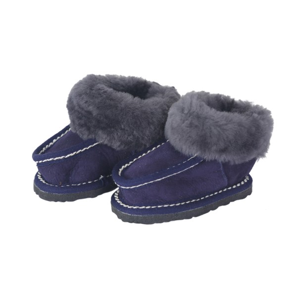 Sonia Originelli Baby Kleinkinder Hüttenhausschuh Schaf Lammfell Leder Sohle