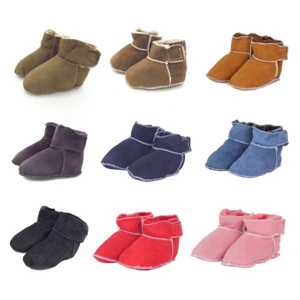 Sonia Originelli Baby Kleinkinder Wildlederhausschuh "Klett" Lammfell Schaffell