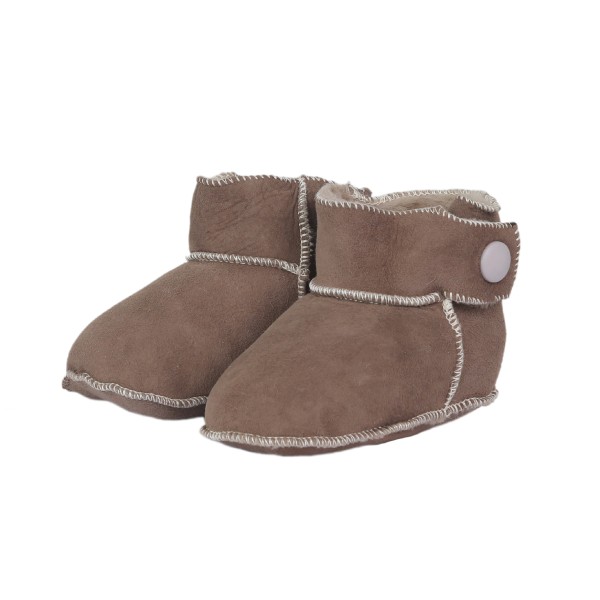 Sonia Originelli Baby Kleinkinder Wildlederhausschuh "Knopf" Lammfell Schaffell
