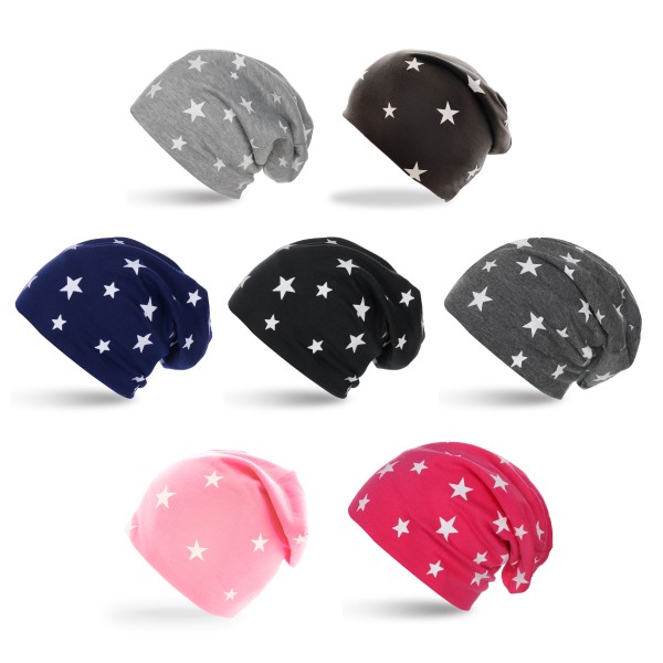 Sonia Originelli Beanie "Mini Sterne" Mütze Stars Overall Print
