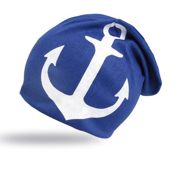 Sonia Originelli Beanie Mütze Anker doppellagig weich großzügiger Schnitt