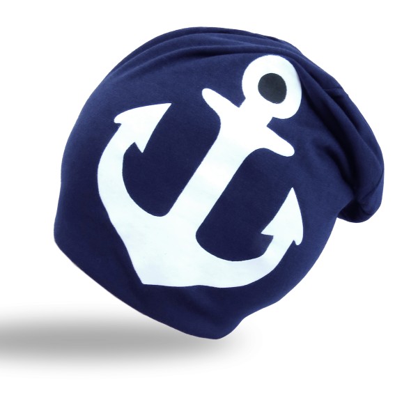 Sonia Originelli Beanie Mütze "Anker" maritim Küste Hafen marineblau