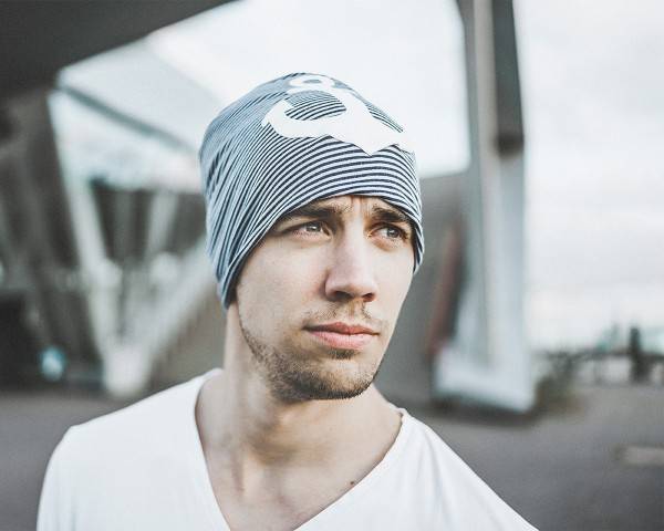 Sonia Originelli Beanie Mütze "Anker Maritim" Streifen Jersey Unisex