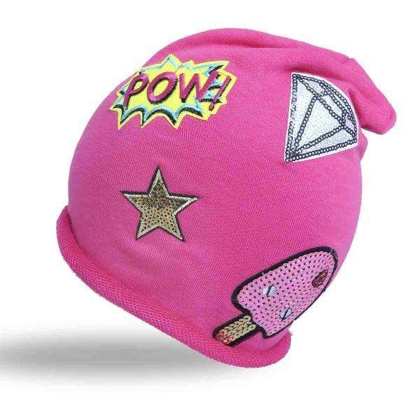 Sonia Originelli Beanie Mütze Kind Patch Aufnäher Diamant Eis trend Baumwolle