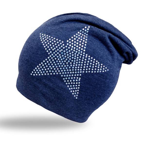 Sonia Originelli Beanie Mütze Kind "Prisma Stern" Strasssteine Kindermütze