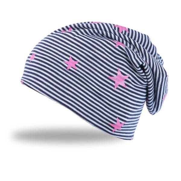 Sonia Originelli Beanie Mütze "kleine Sterne" Streifen Jersey Unisex