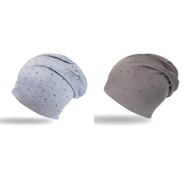 Sonia Originelli Beanie Mütze Nieten Schlicht Onesize Jersey