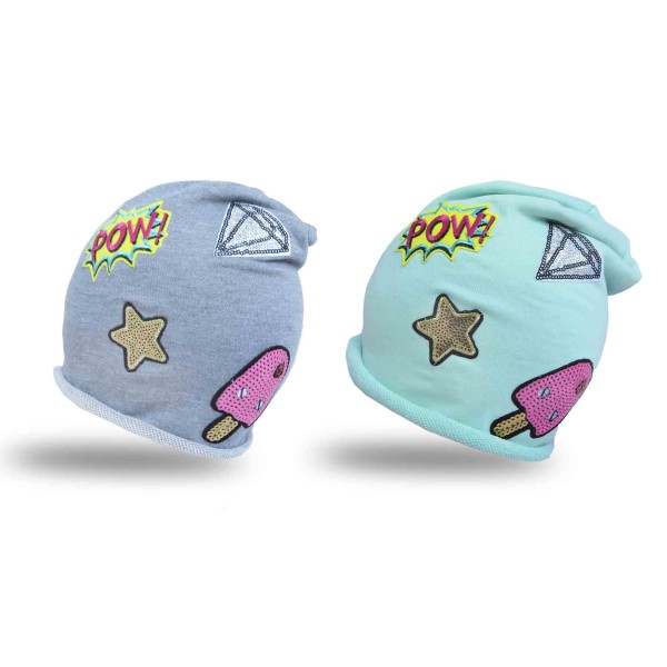 Sonia Originelli Beanie Mütze Patch Aufnäher Diamant Eis Trend Baumwolle