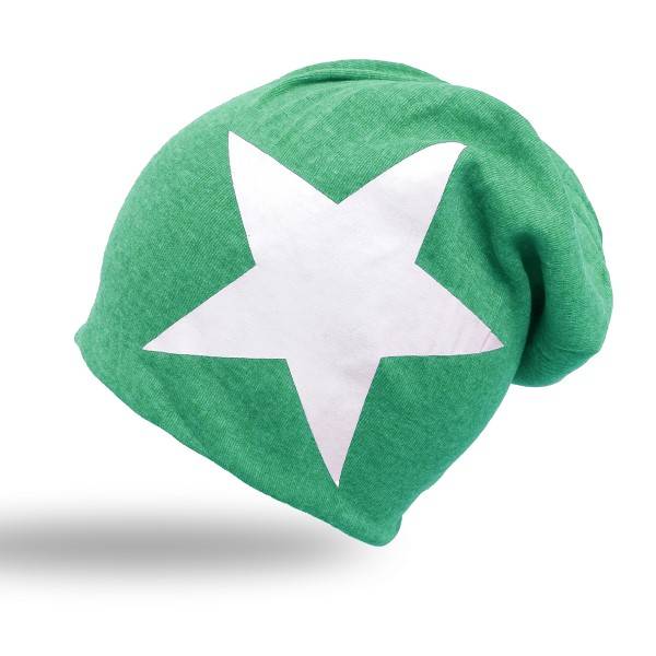 Sonia Originelli Beanie Mütze Stern doppellagig weich Übergangsmütze großer Schnitt