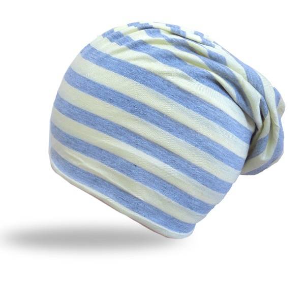 Sonia Originelli Beanie Mütze "Streifen" Unisex Jersey weich und angenehm leicht
