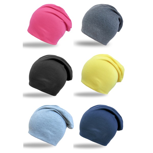 Sonia Originelli Beanie Mütze Unifarben Jersey Einfarbig Leicht Und Angenehm Zu Tragen
