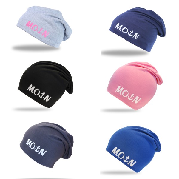 Sonia Originelli Beanie Mütze Unifarben Mit MOIN Aufdruck Anker Maritim Jersey Unisex