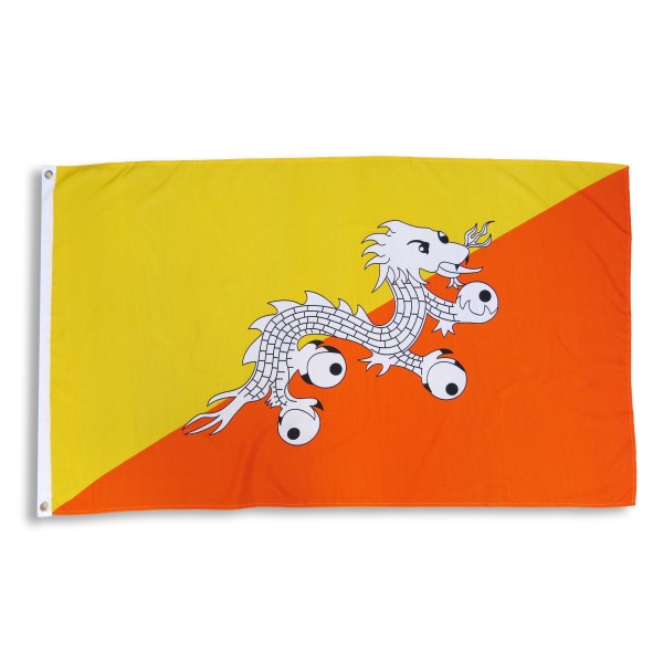 Sonia Originelli Bhutan Fahne Flagge 90 x 150 cm Fanartikel Hissfahne WM EM