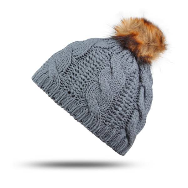 Sonia Originelli Bommelmütze Faux-Fell Zopfstrick kuschelig warm