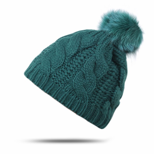 Sonia Originelli Bommelmütze Wolle Fuchsbommel Echtfell Strickmütze Winter