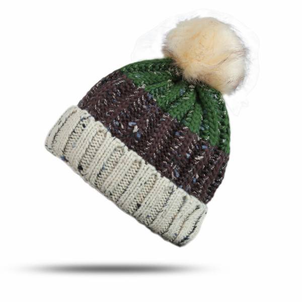 Sonia Originelli Bommelmütze XL Winter Mütze Strick Kunstfell Teddyfell