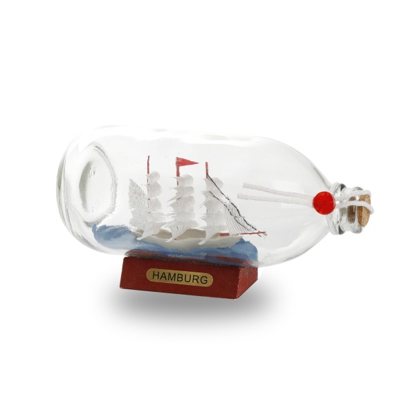 Sonia Originelli Buddelschiff Flaschenschiff "Hamburg" Rumflasche 18cm