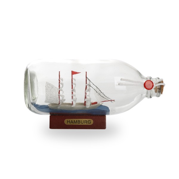 Sonia Originelli Buddelschiff Flaschenschiff "Hamburg" Rumflasche 18cm