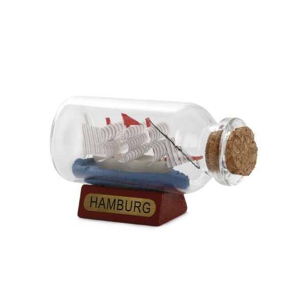 Sonia Originelli Buddelschiffchen Flaschenschiff "Hamburg" Rumflasche 6 Cm