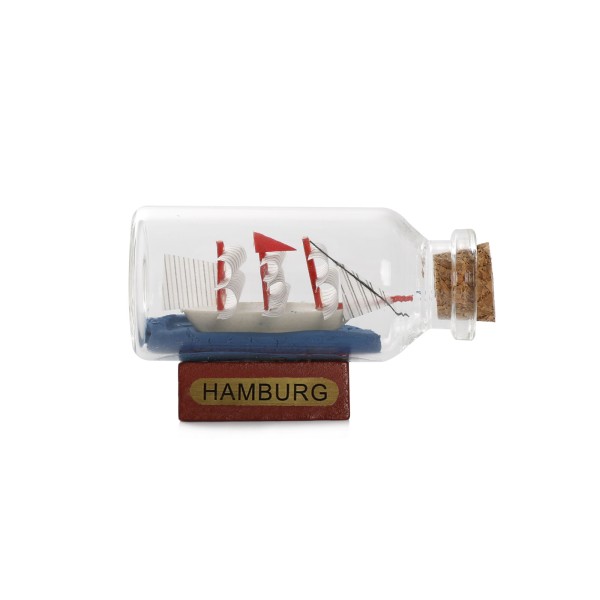 Sonia Originelli Buddelschiffchen Flaschenschiff "Hamburg" Rumflasche 6 cm