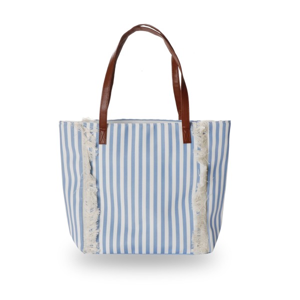 Sonia Originelli Canvas Shopper "Lobster" Fransen Maritim Gestreift Strandtasche Wasserabweisend