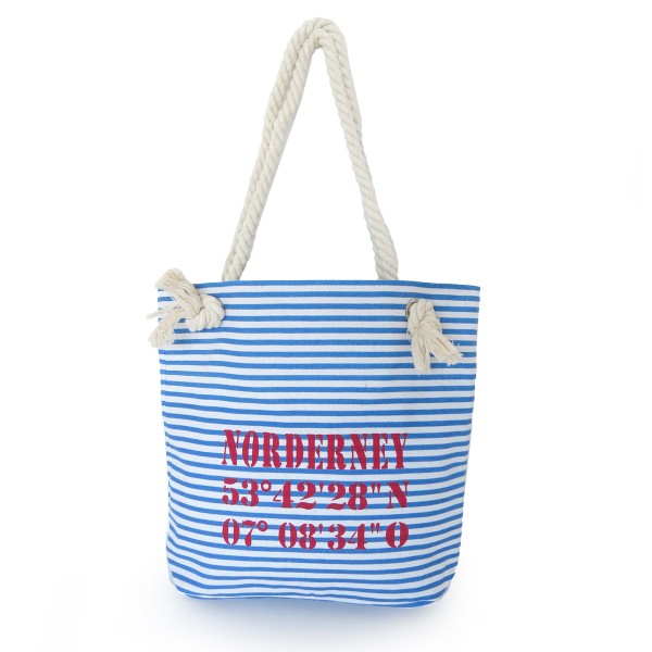 Sonia Originelli City Shopper "Norderney" Maritim Gestreift Koordinaten Canvas