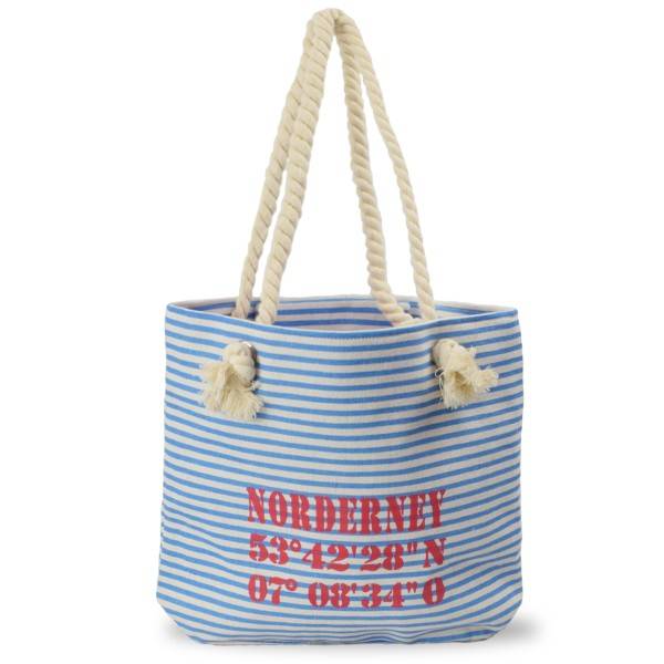 Sonia Originelli City Shopper "Norderney" maritim gestreift Koordinaten Canvas
